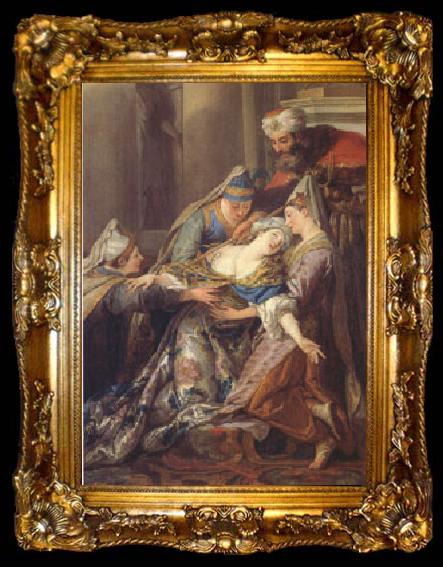 framed  Jean-Francois De Troy Esther Fainting before Ahasuerus (mk05), ta009-2